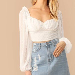 Shein Dot Crop Top Size Small